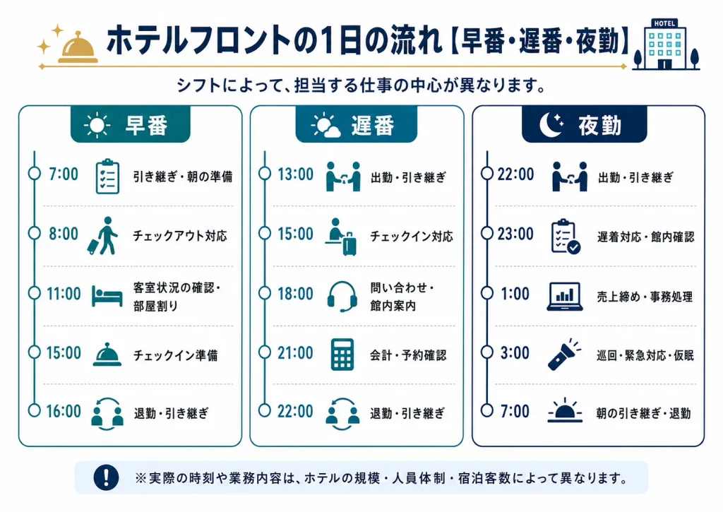 ホテルフロントの1日の流れ