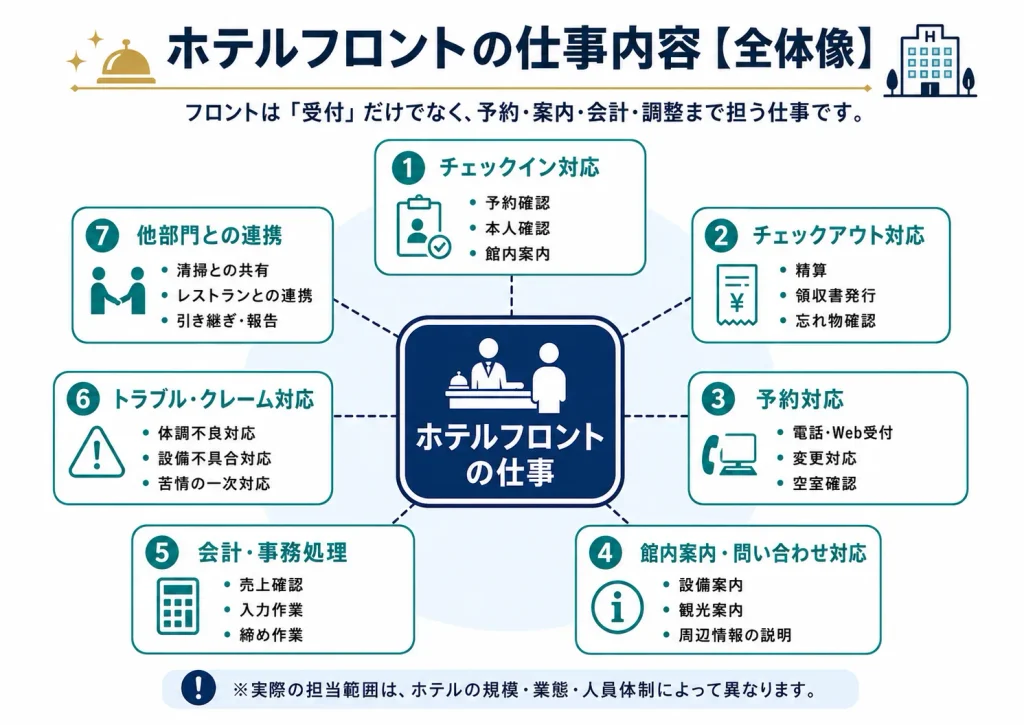 ホテルフロントの仕事内容（全体像）